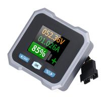 Battery Monitor with Shunt 1.8in Screen High Low Voltage Current Capacity Power Tester for RV Motorcycle 100A 10‑100V ABS+stainless steel+silica gel