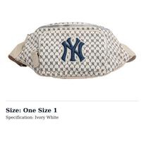 MLB Monogram Collection Polyamide Crossbody Bag, Sling Bag, Fanny Pack Regular Unisex Ivory White 32BGC9941-50I One Size 1 white