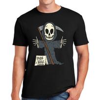 Funny FREE HUGS REAPER T-SHIRT Halloween 2023 Skull Rock Darkwear Tshirt Top Tee XXL
