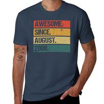Awesome Since August 2008 Made In 2008 Vintage August 2008 TShirt Large Size Soft Cotton TShirt S