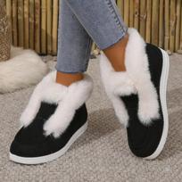 Autumn and Winter Large Size Short-tube Woolen Snow Boots Women's Warm Plus Velvet Thick Woole Boots 43