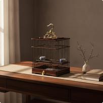 Bird Cage with Pullout Tray Hanging Wooden Birdcage for Decorators, Tabletop,