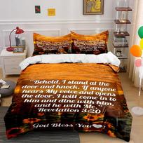Religious Bedding Set with Bible Verse Pattern Bedding set (1 duvet cover, 2 pillowcases, duvet not included) 135x200cm