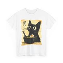 Cat Ramen Graphic Tee Japanese Kawaii Anime Cat Lovers Funny T-Shirt XXL