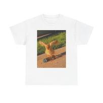 Chicken Skateboarding Funny Graphic T-Shirt Unisex Heavy Cotton Tee NEW S
