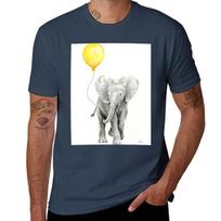 Elephant Baby Watercolor With Yellow Balloon Tshirt Big And Tall Short Sleeve Tee S