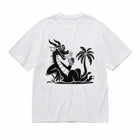Mens Trend Breathable Classic T-Shirt Palm Tree Shades Dragon Design Tee XL