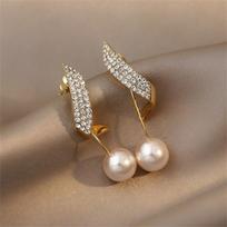 Korean Fashion Geometric Metal Pearl Pendant Drop Earrings For Woman Gothic Girl'S Elegant Jewelry Wedding Set Accessories onesize