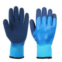 Winter Thick And Velvet And Cold Labor Gloves Keep Warm, Warm, And Wear- One Size mėlyna