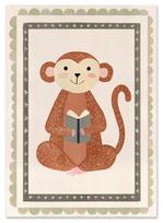 Poster for a child monkey with a book 21x29,7 cm A4