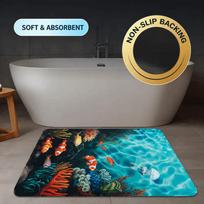 Non Slip Bathroom Mat Low Profile Bathroom Floor Rug Elegant Bathroom Floor Mat  Bathtub Area Style3