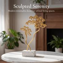 Iron Cement Base Iron Leaf Desktop Display Decor  Hotel Front Desk Display Accent Piece M