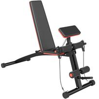 Foldable Weight Bench, Adjustable Strength Training Sit Up Ab Bench, Incline/Decline, Red 54 x 160 x 106 cm