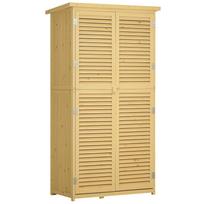 87 x 47 x 160cm Medinis sodo namelis, sandėliukai ir lauko saugyklos su bituminėmis stogo dangomis ir 2 rakinamomis durimis, natūralus 87 x 46.5 x 160 cm natūrali