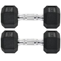 2x6kg Hex Dumbbells Set Rubber Dumbbells Weight Lifting Equipment Fitness Home Gym 11.5 x 11.5 x 28.8 cm