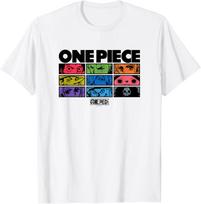One Piece Anime Character Eyes Colorful Pop Art Grid T-Shirt L