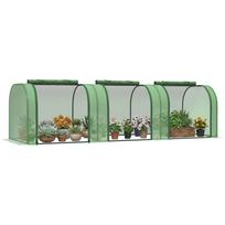 295 x 100 cm Low Tunnel Greenhouse - Green 295 x 100 x 80 cm
