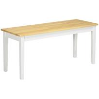 102 cm Wood Dining Bench for 2 People, Wooden Bench for Kitchen, Dining Room, Entryway, White 102 x 36 x 45 cm