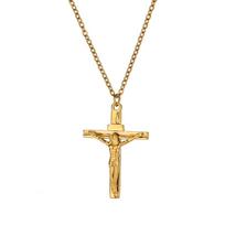 Stainless Steel Jesus Cross Necklace For Women Men Gold Caravaca Angels Crucifix Charm Choker Rapper Jewelry Hip Hop Gift