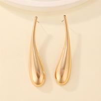New Trendy Long Water Drop Earrings Gold Metal Hanging Earrings European Exaggerated Big Statement Women's Unusual Earring
