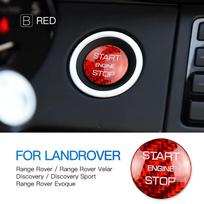 Carbon Fiber Start Button Ignition Cover Trim for Land Rover Discovery Sport Evoque Velar 2015-2023 Red Carbon juoda