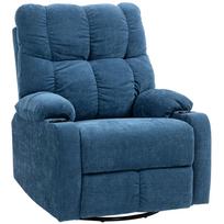 Relax Chair with Footrest, Reclining Chair, Swivel, Up to 150 kg, Steel Frame, 88x96x108cm, Dark Blue 88 x 96 x 108 cm