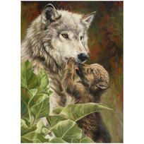 Vilko tapyba kryželiu „pasidaryk pats“ deimantinės drobės paveikslėlis, pilnas apvalus rankų darbo namų dekoravimas 20X30CM beige