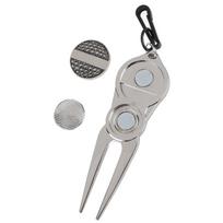 Portable Divot Tool Putting Green Fork with Ball Marker