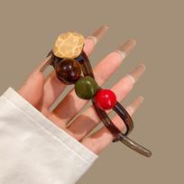 New Irregular Twist Clip Disc Hair Grab Clip for Women Elegant Colorful Beads Twisted Hairpin Girl Hair Accessories