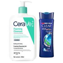CeraVe Foaming Cleanser & Clear Men's Shampoo Duo