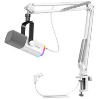FIFINE žaidimų mikrofonų rinkinys transliacijoms ir dinaminis PC mikrofonas su strėle, RGB, nutildymo ausinės, balsas ir „AmpliGame AM8TW“ XLR/USB podcastingui,