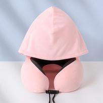 Customizable U-Shaped Memory Foam Neck Pillow with Hood for Travel U-Shaped Pillow