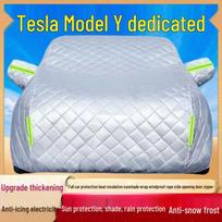 2024 m. Tesla Model Y tvirtas dygsniuotas automobilio uždangalas - Apsauga nuo sniego, krušos, saulės ir lietaus Thickened Cotton Hail Protection, All Season white