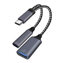 USB C OTG Splitter Aluminum Alloy Type C OTG Charging Adapter While Transferring Data Mobile Devices Tablets USB Mouse 1