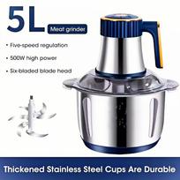 5L Stainless Steel Electric Meat Chopper High Speed Multifunctional Kitchen Food Processor Vegetable Fruit Garlic Grinder EU Plug