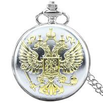 Vintage Style Mechanical Pocket Watch Double-Headed Eagle Design Manual Wind Pendant Chain Timepiece Suitable for Collectors and Everyday Use One Size sidabras