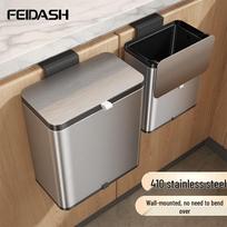 Feida Sanhe 8L Wall-Mounted Stainless Steel Sliding Lid Trash Can
