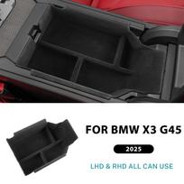 ABS Central Armrest Storage Box Organizer Tray for BMW X3 G45 2025+ flock style juoda