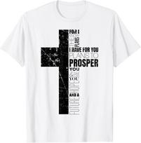 Jeremiah 29:11 Christian Bible Verse Cross Faith Graphic Tee Size S-3XL XXXL
