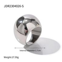Gold&Silver Geometric Ring Smooth Vintage Finger Ring Romantic Exaggerated Ring  Women Style 4