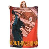 Flannel Throw Blanket Horror Game Mouthwashing Warm Plush Blankets Soft Bedding for Bed Living room Home Picnic Couch Size: 75*100cm, Weight: 230 GSM
