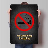 No Smoking and Vaping Tinplate Posters Customizable Wall Art Retro Vintage Metal Signs for Home Room Garage Decoration Gaming 20X30CM