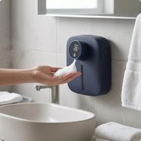 WallMounted Foam Soap Dispenser Waterproof Automatic Foaming Viewing Window White Blue X
