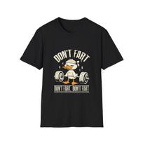 Don't Fart Duck T-Shirt | Funny Gym Duck Weightlifting Tee XL