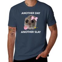 Another Day Another Sly Sad Hamster Meme 2 Tshirt Uv Protection Outdoor Tee Shirt S