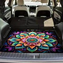 1pc Vibrant Mandala Patterned Trunk Mat - Soft, Washable SUV Trunk Mat Easy to Maintain, Chic Design 75*100cm
