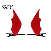 Costume Party Hair Accessories 2Pcs Halloween Red Bat Wings Clips, 3D Wing Hairpin, Versatile Daily Styling Gothic Pins, Cute for Women Girls Cosplay