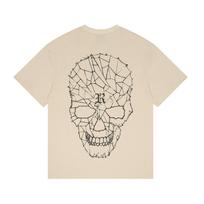 Wholesale cross-border European and American tide brand revenge skull letter printing short-sleeved t-shirt men's and women's bf high street hip-hop S