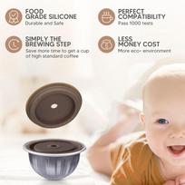 Environmental Resilient Coffee Pod Cap Easy Clean Reusable Capsule Lid  For Delonghi