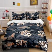 Floral Pattern Dark Toned Bedding Set Bedding set (1 duvet cover, 2 pillowcases, duvet not included) 135x200cm
